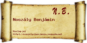 Noszály Benjámin névjegykártya